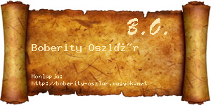 Boberity Oszlár névjegykártya